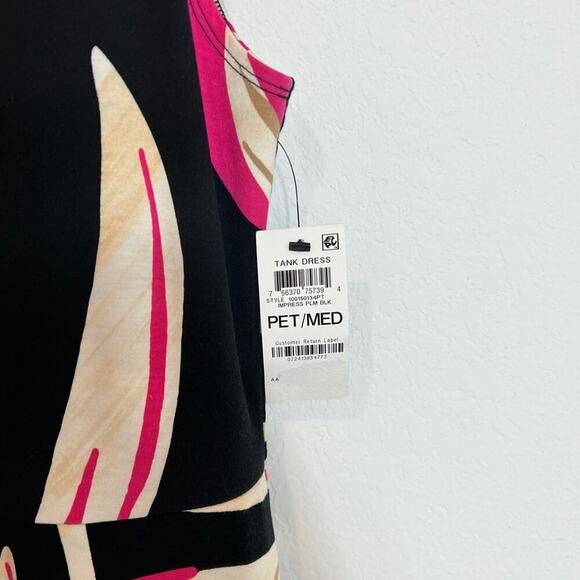 ALFANI PETITE MEDIUM MULTICOLOR BLACK PINK WHITE WOMEN TANK DRESS BRAND NEW - Picture 7 of 8